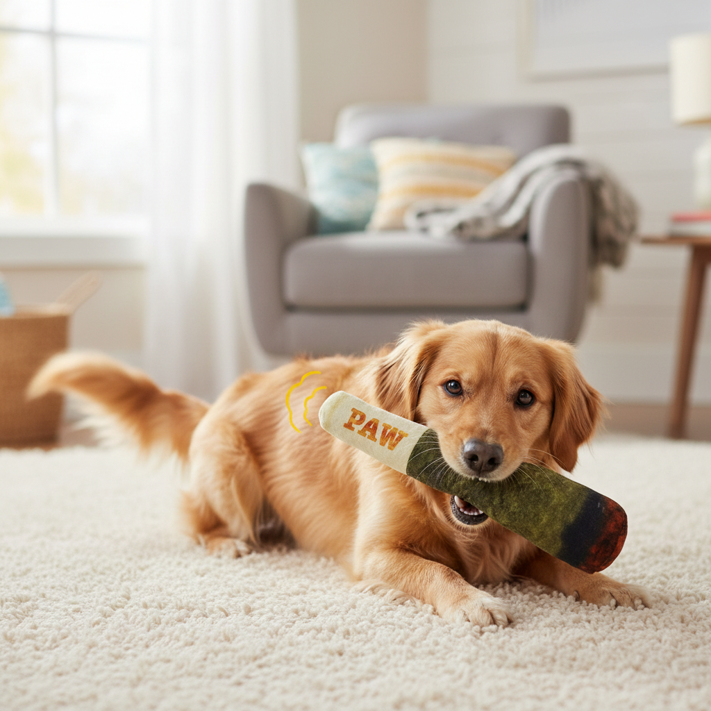 Funny Interactive Dog Toys - Cigar Design Plush Squeaky Pet Toys Grinding Teeth Creative Chew Toy For Small Medium Dog